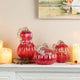 3-Piece Set Red Glass Pumpkin & Gourd