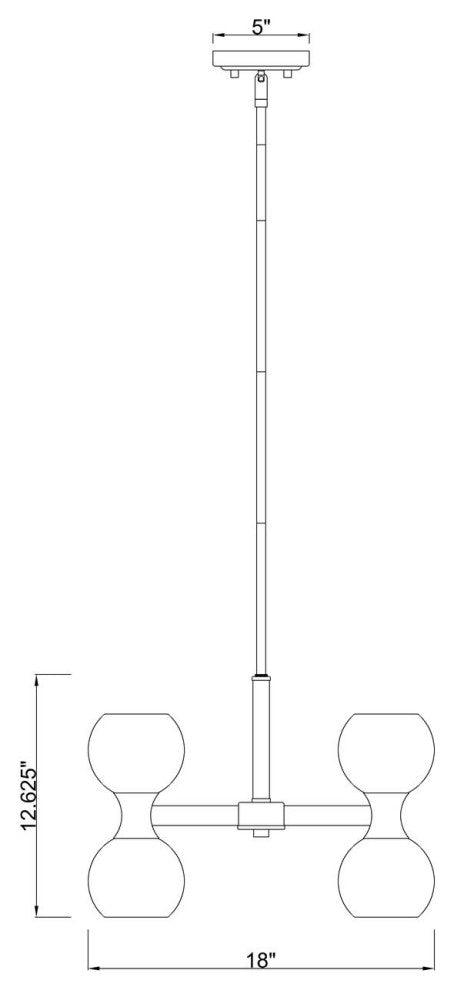 Z-LITE 6-Light Chandelier, Modern Gold