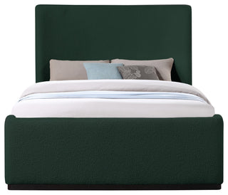 Oliver Boucle Fabric Upholstered Bed, Green, Queen