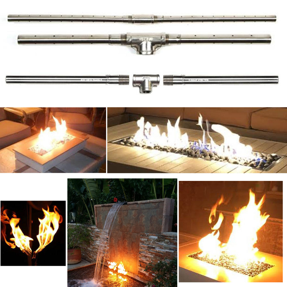 14" 3-Piece Trough Burner and Complete Basic Propane Fire Pit Kit
