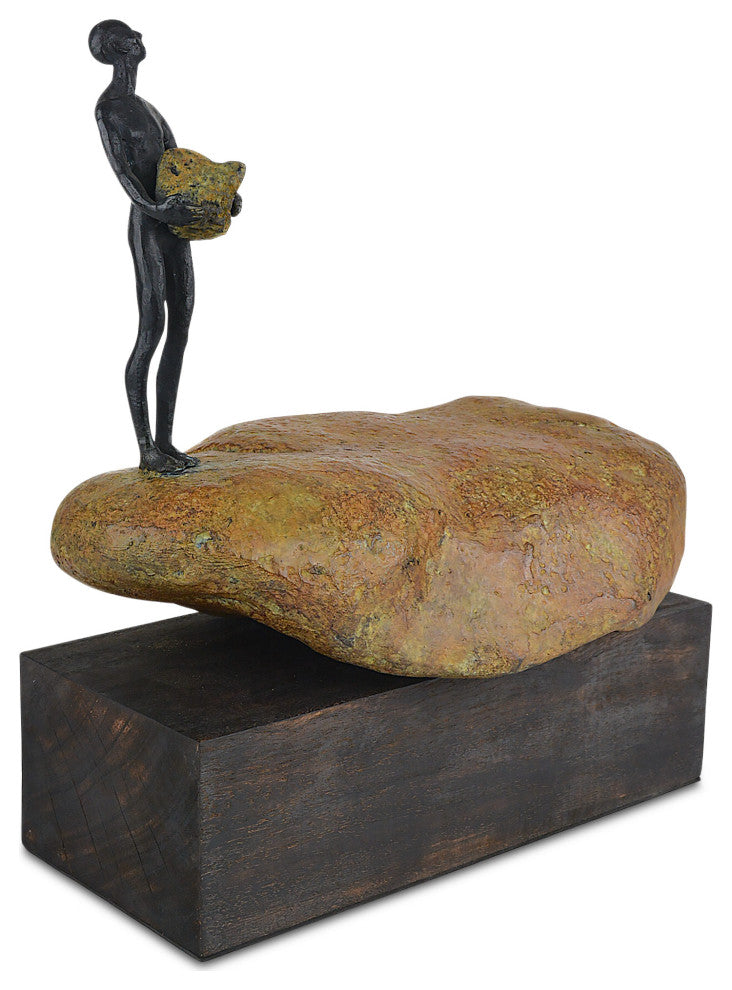 Man on Rock Small Bronze
