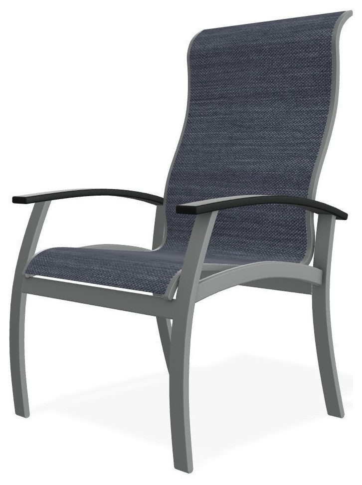 Belle Isle Sling Outdoor Dining Chair, Augustine Denim/Graphite