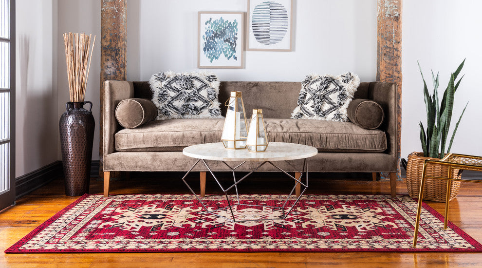 Unique Loom Red Oasis Taftan 7'x10' Area Rug