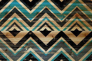 "Square Dimensions" Painting Print on Natural Pine Wood