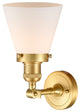 Small Cone 1 Light Sconce, Satin Gold, Matte White