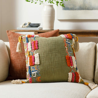 Surya Mystic Dusty Sage Pillow Shell With Down Insert 18"H X 18"W