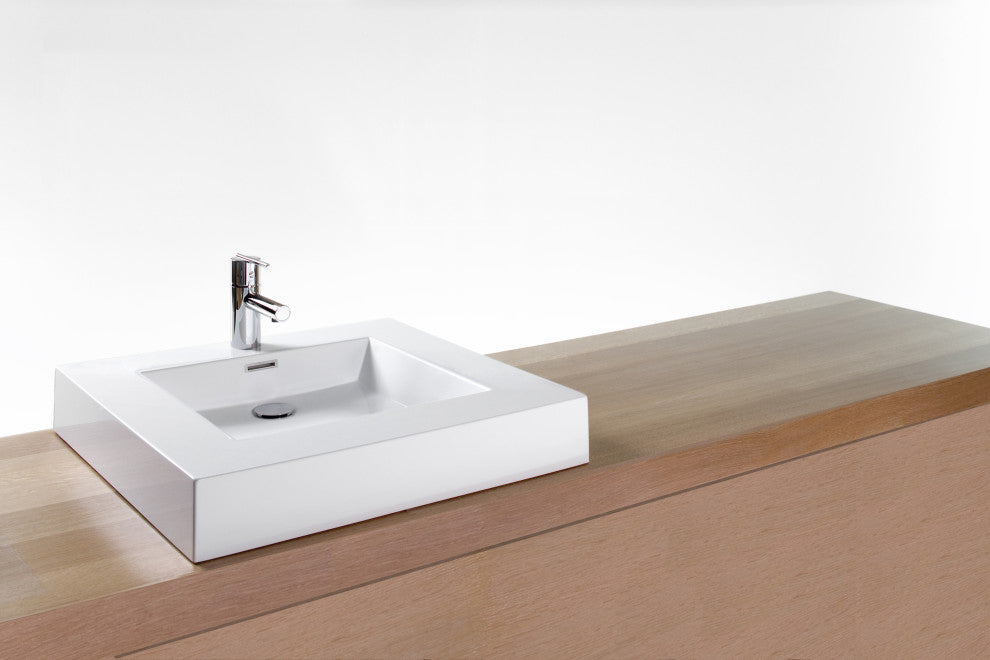 Cube Collection Lav Sink With WETMAR BiO, Matte White