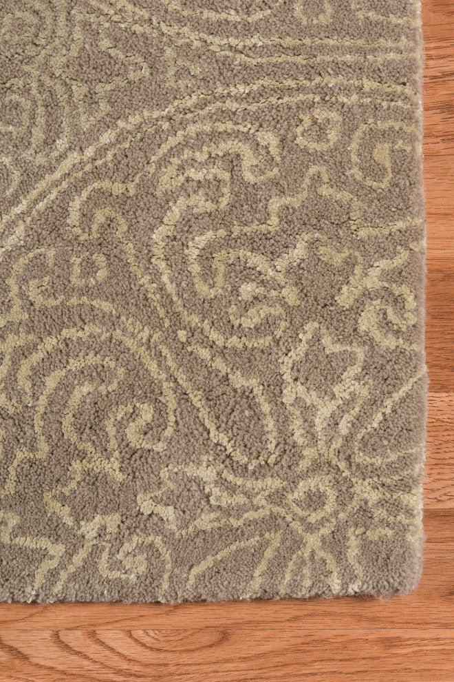 8" X11" X 0.5" Beige Wool Area Rug