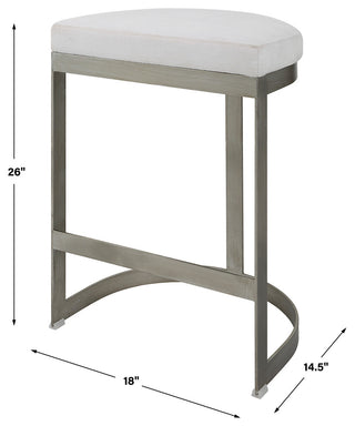 Uttermost Ivanna Backless Silver Counter Stool