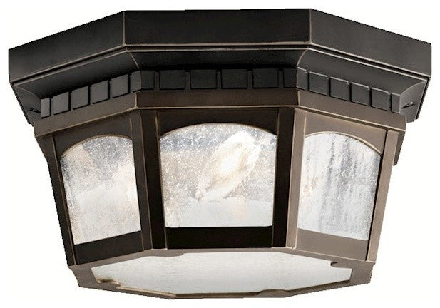 Outdoor Ceiling 3-Light, Rubbed Bronze