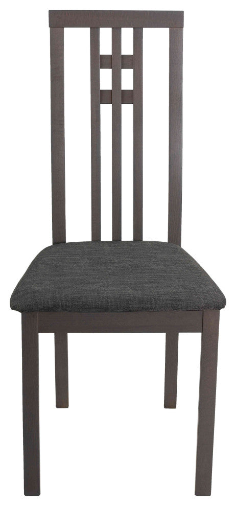Cortesi Home Paris Dining Chair in Charcoal Fabric, Gray, Set of 2