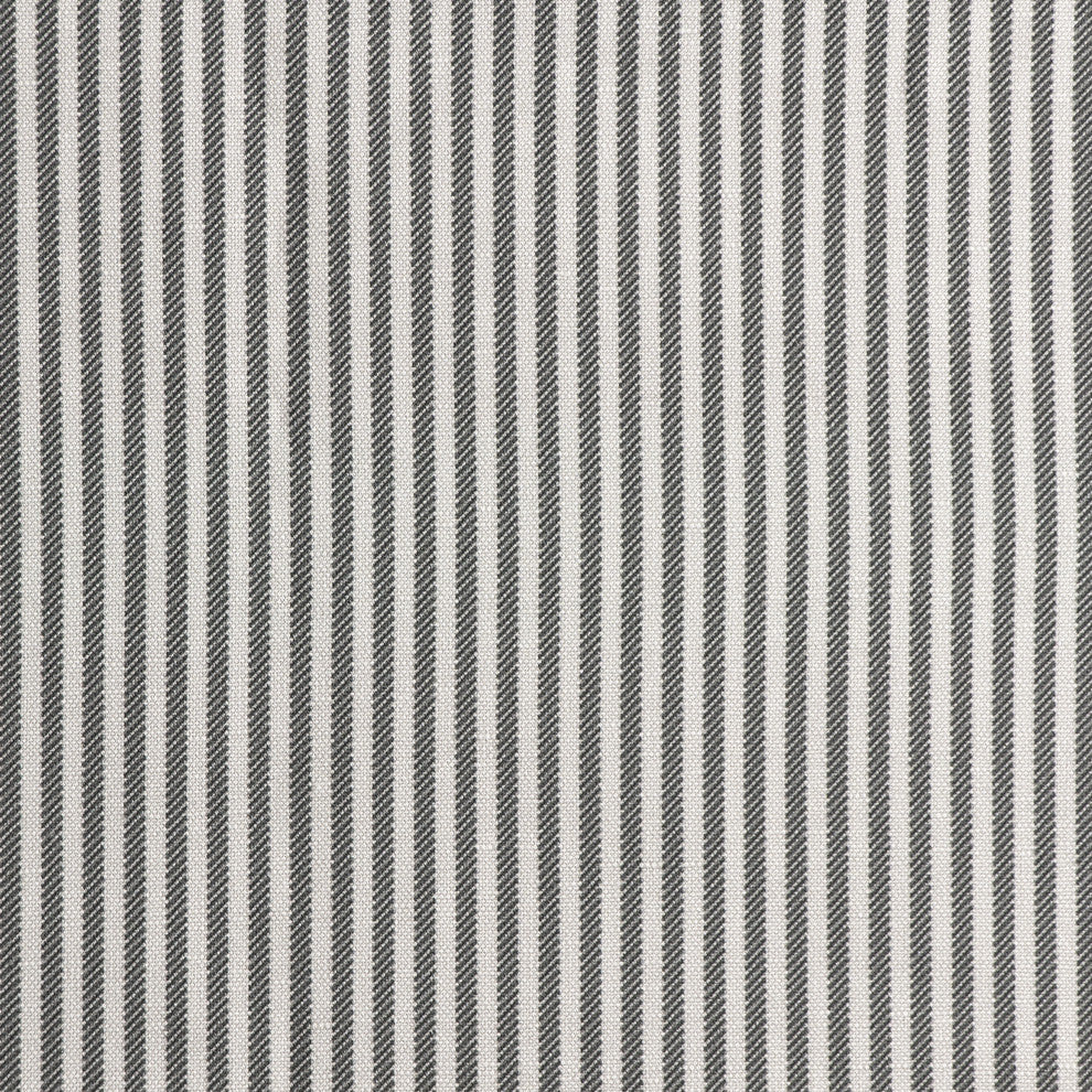 Phoebe Box Seam Headboard, Oxford Stripe Charcoal, Queen
