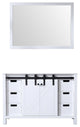 Marsyas 48" White Single Vanity, No Top and 44" Mirror