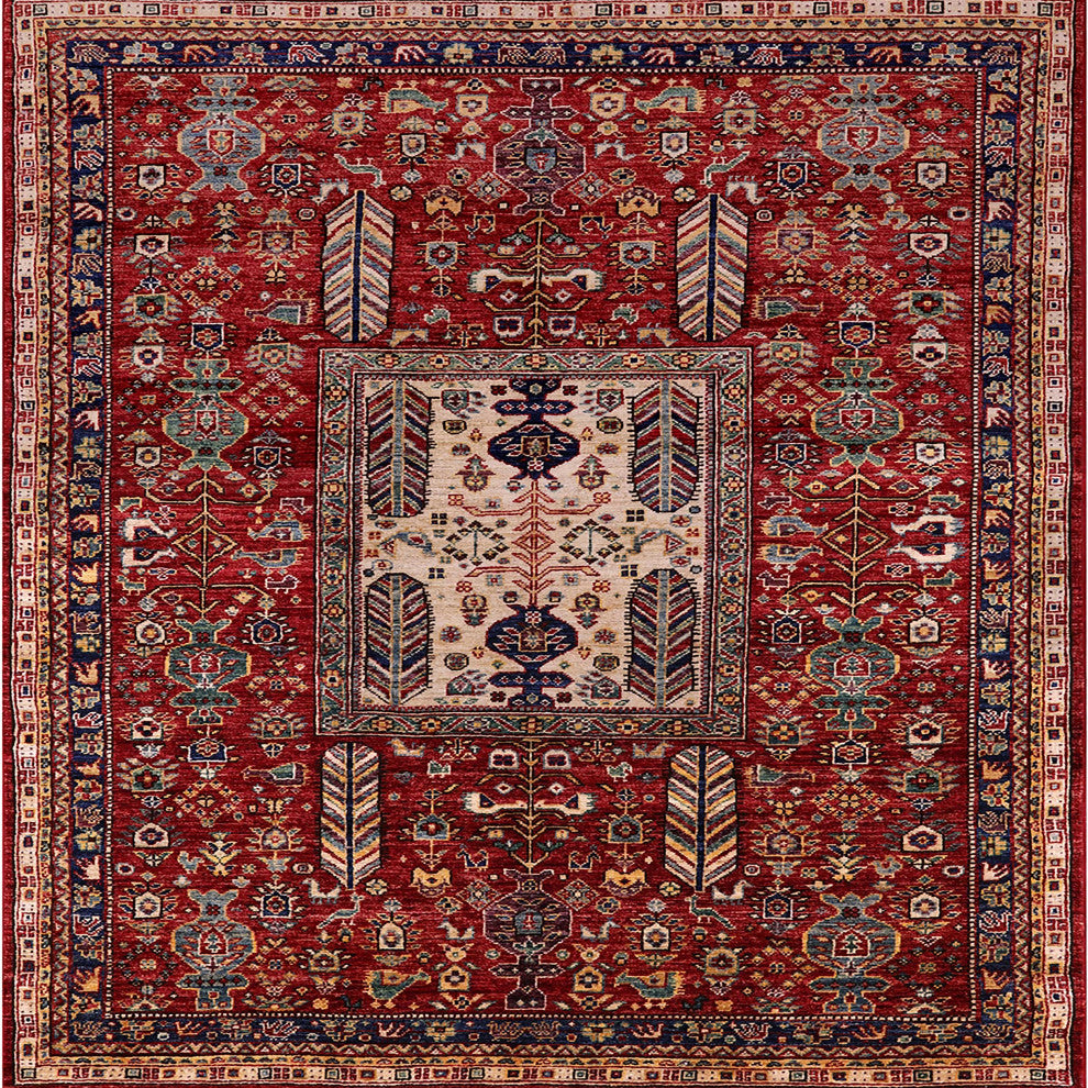 Ahgly Company Indoor Square Mid-Century Modern Area Rugs, 3' Square