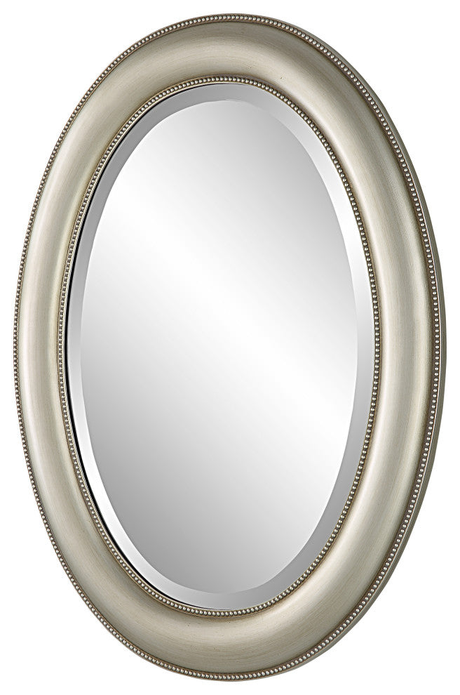 29" Farmhouse Gray Oval Mirror