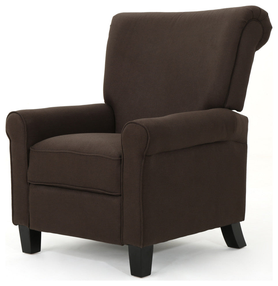 GDF Studio Thelma Traditional Fabric Recliner, Coffee