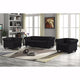 UFE Velvet Living Room 3 Set Sofa Loveseat Chair Black, Sofa, Loveseat, Chair