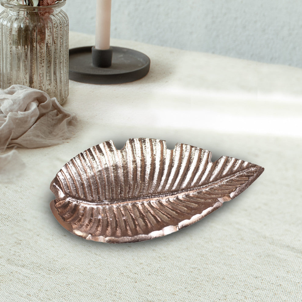 Handmade Decorative Silver Aluminium Tray, Bronze Color Coated