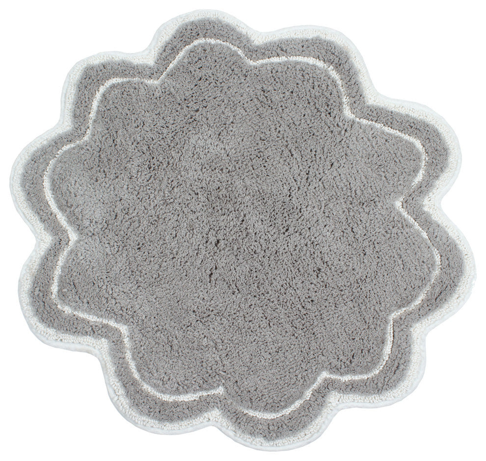 Allure Collection Absorbent Cotton Machine Washable Rug 30" Round, Gray