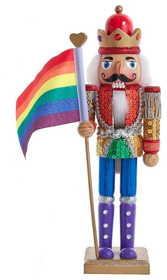 12" Wooden Gay Pride Nutcracker