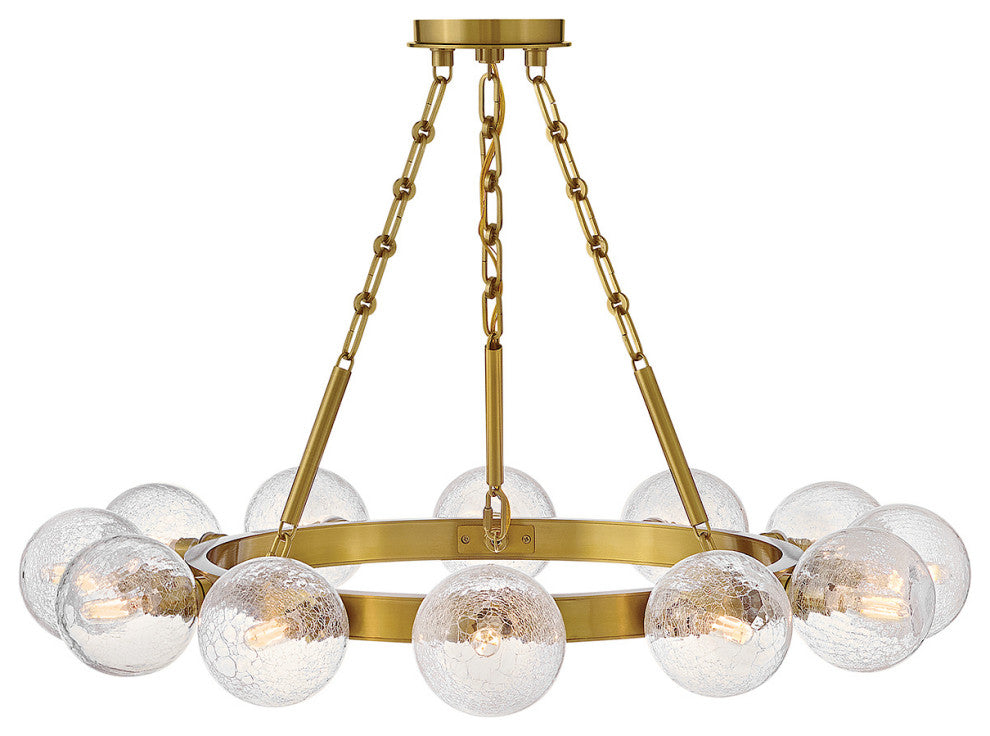 Fredrick Ramond Coco Medium Single Tier Chandelier, Lacquered Brass