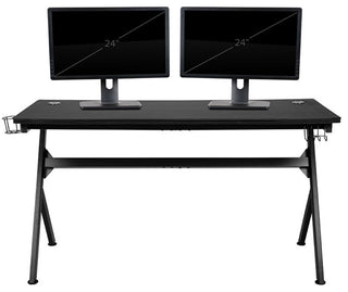 Gaming Desk & Reclining Chair Set, Black