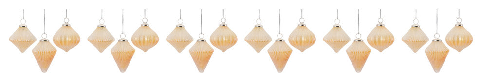 Ribbed Glass Ornament, Set of 6