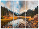 "Rocky Lake Sunset Panorama" Metal Wall Art, 3 Panels, 36"x28"