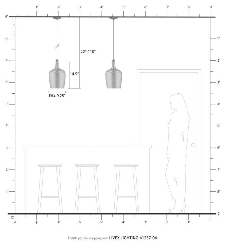 Avery 1 Light Black With Brushed Nickel Accent Single Pendant