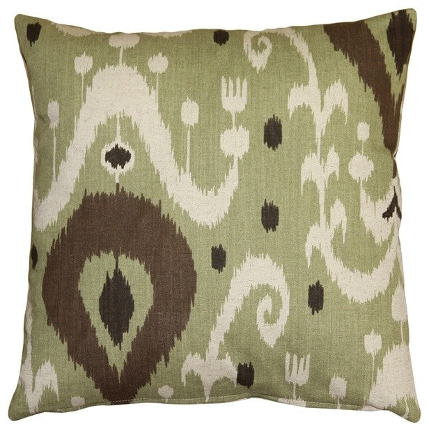 Pillow Decor - Indah Ikat Green 20 x 20 Throw Pillow