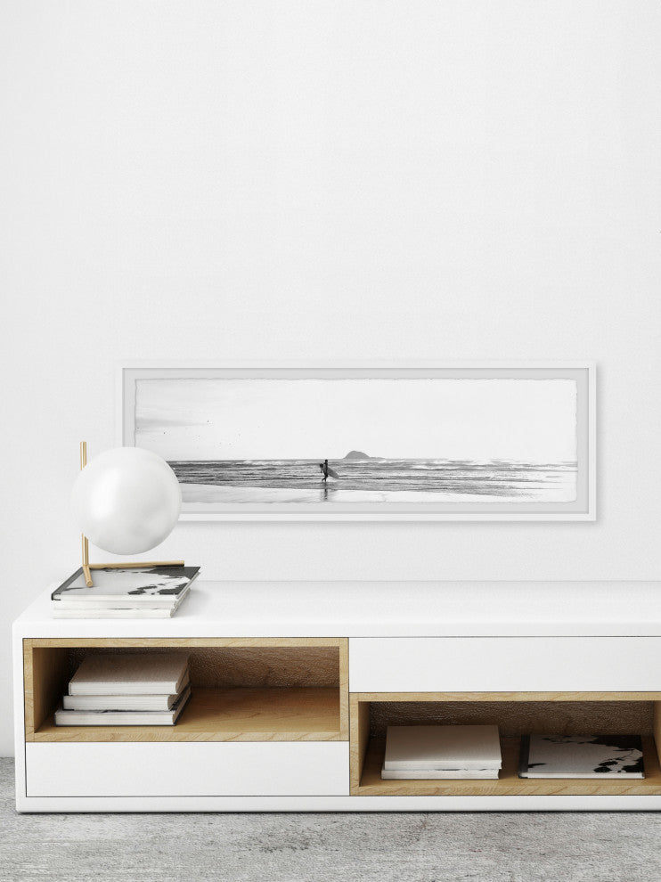 "Early Morning Surf II" Framed Painting Print, 30x10