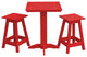 Poly Lumber Bistro Set, Bright Red, Square