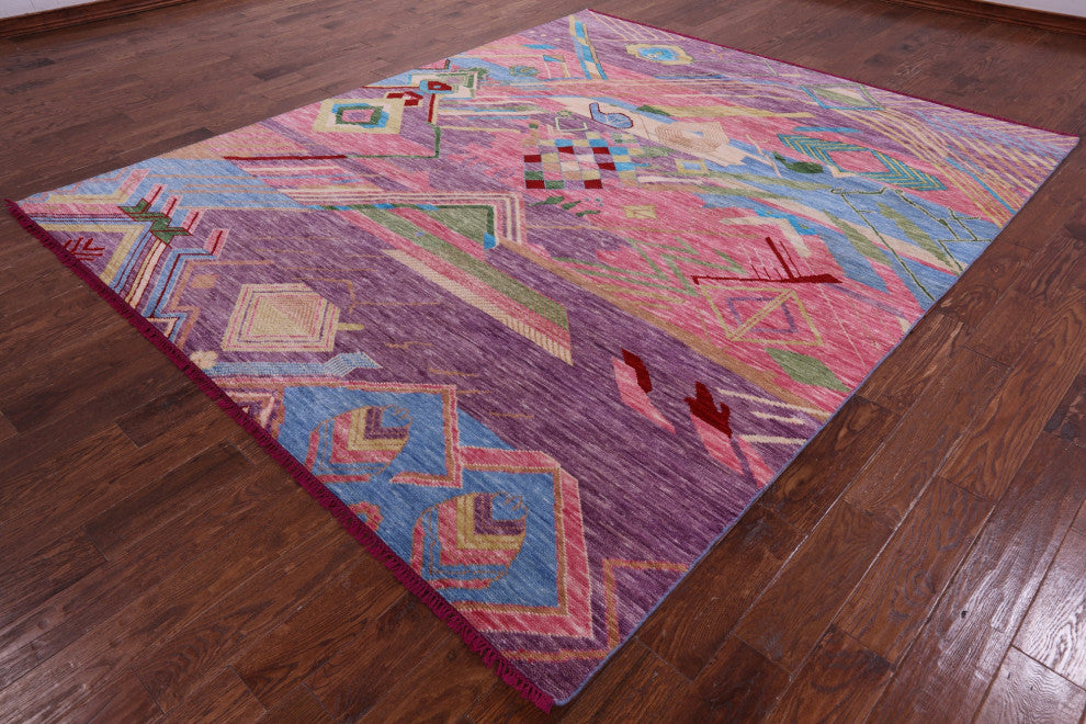 Hand-Knotted Moroccan Wool Rug 8' 4" X 9' 10" - Q15410