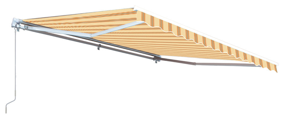 Aleko Retractable Motorized Awning, 16'x10', Multistripe Yellow