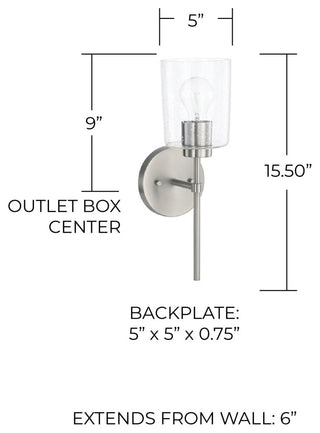 Capital Lighting 628511-449 Greyson 16" Tall Bathroom Sconce - Brushed Nickel