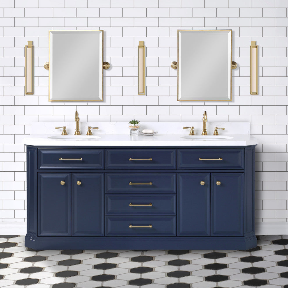 Water-Creation Empire 18"x24" In. Metal Rectangular Mirror in Satin Gold PVD