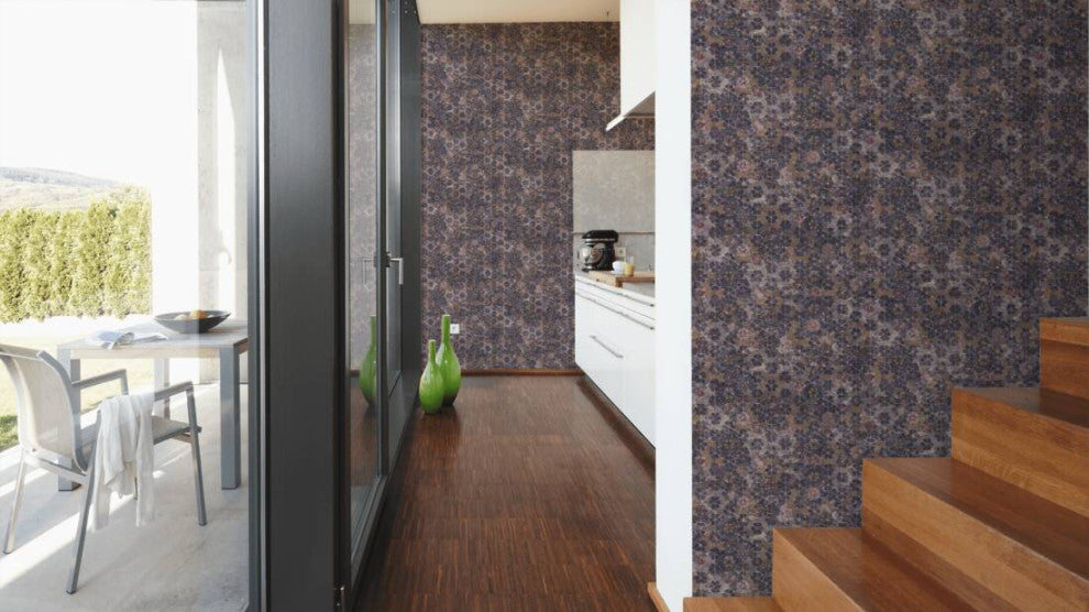 Mosaic Textured Wallpaper Featuring Flower Petals, 373914