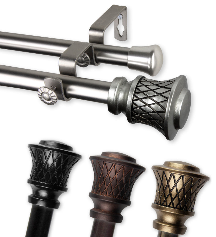 Verena 13/16" Double Curtain Rod Cocoa