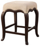 Wooden Counter Height Stool, Cream Fabric & Espresso Brown