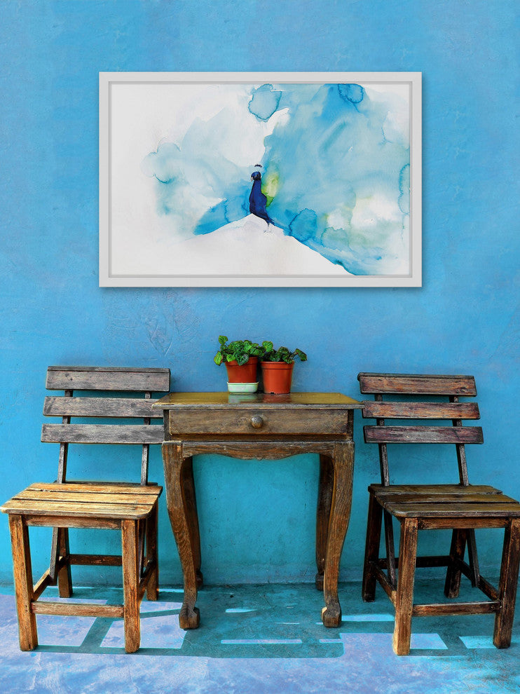 Marmont Hill, "Peacock Blue" by Christine Lindstrom Framed Painting Print, 36x24