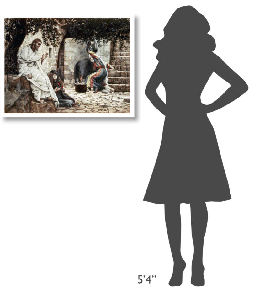 "Magdalene at The Feet of Jesus" Digital Paper Print by James Tissot, 32"x25"