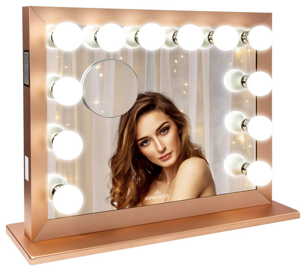 Starlight Plus Makeup Vanity Mirror, Gold, Bt