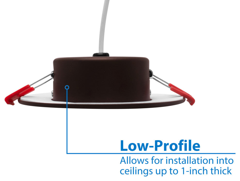 DGC 4" Selectable Canless Adjustable Gimbal LED Recessed Downlight, Bronze