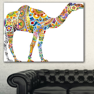 "Cheerful Floral Camel" Digital Canvas Print, 40"x20"