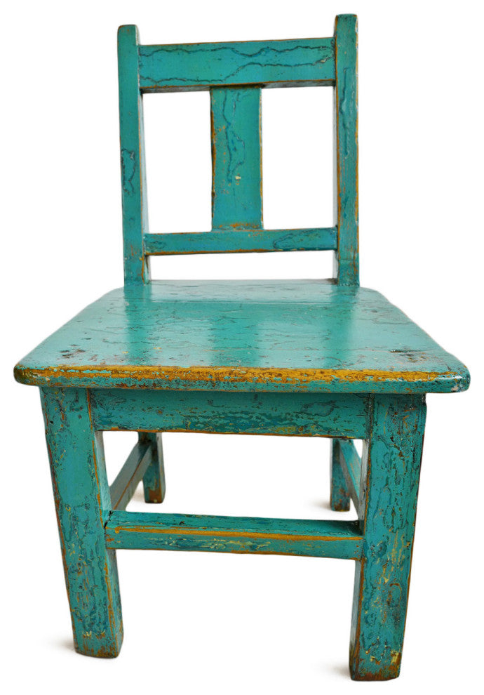 Consigned Turquoise Blue Children's Chair