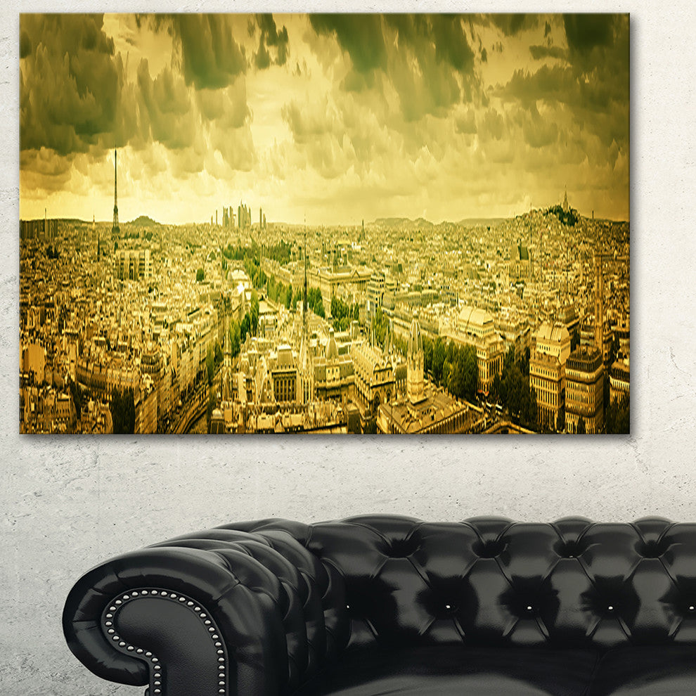 "Paris Panorama With Scenic Sky" Canvas Print