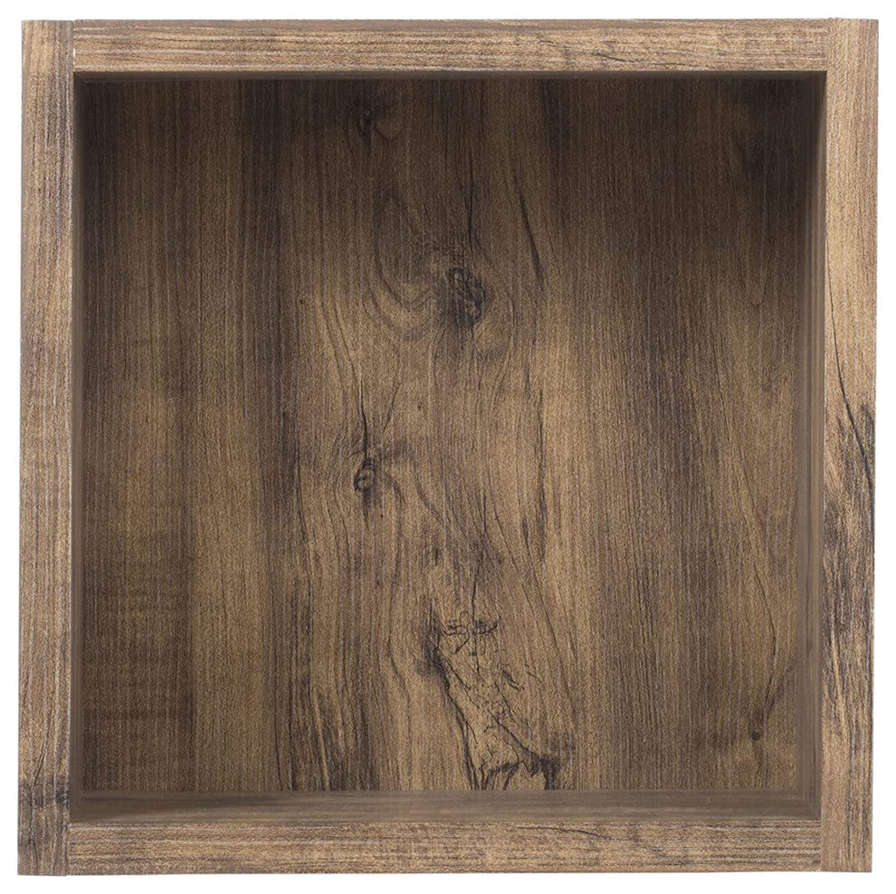 Small Square Cubbi Floating Wall Shelf, 5.8"L x 11.8"W x 11.8"H, Brown