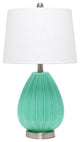Elegant Designs Creased Table Lamp with Fabric Shade, Seafoam