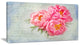 Pink Peony Flowers in White Vase, Floral Canvas Art Print, 32"x16"