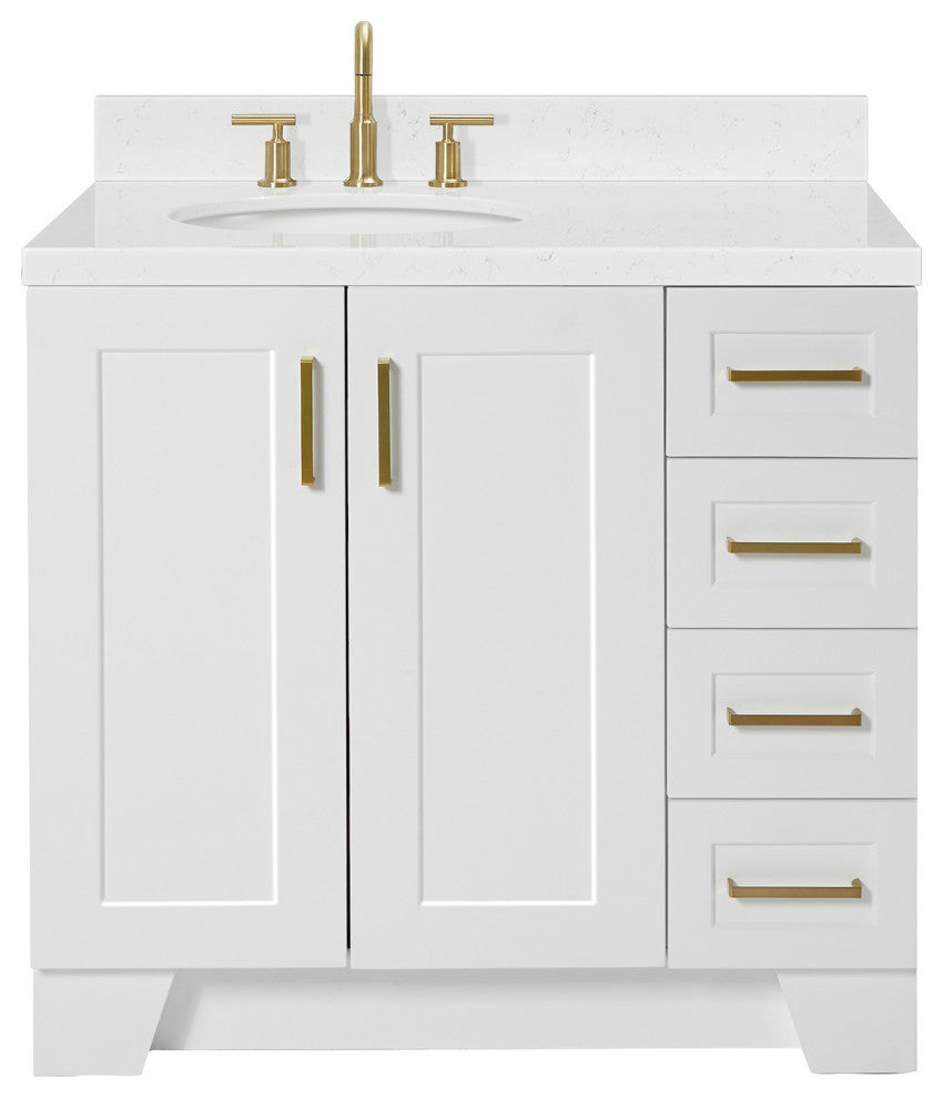 Ariel Taylor 36" Left Offset Single Oval Sink Bathroom Vanity